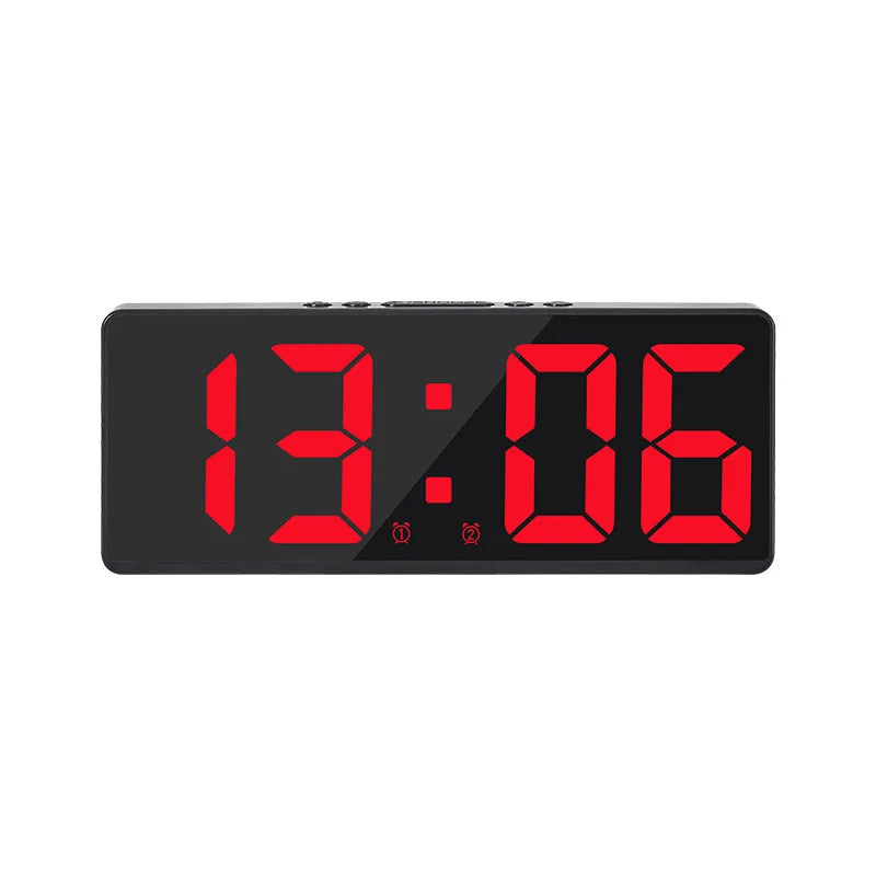 Digital Alarm Clock Voice Control Teperature Snooze Night Mode Desktop Table Clock 12/24H Anti-disturb Funtion LED Clocks Watch