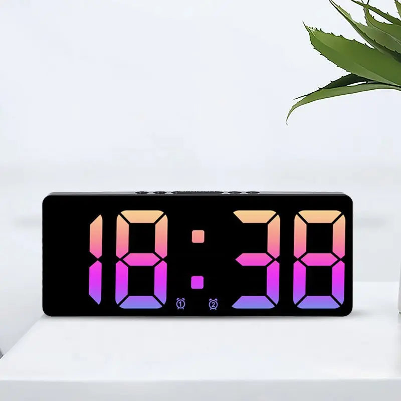 Digital Alarm Clock Voice Control Teperature Snooze Night Mode Desktop Table Clock 12/24H Anti-disturb Funtion LED Clocks Watch