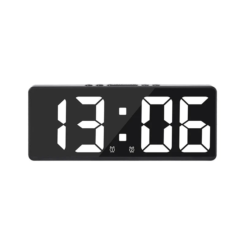 Digital Alarm Clock Voice Control Teperature Snooze Night Mode Desktop Table Clock 12/24H Anti-disturb Funtion LED Clocks Watch