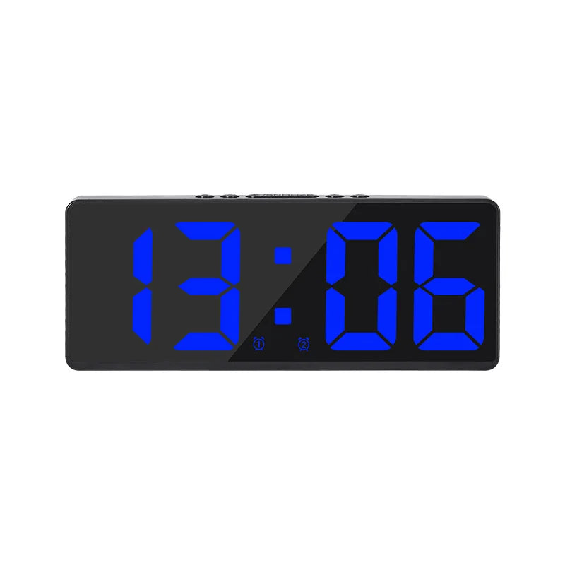 Digital Alarm Clock Voice Control Teperature Snooze Night Mode Desktop Table Clock 12/24H Anti-disturb Funtion LED Clocks Watch