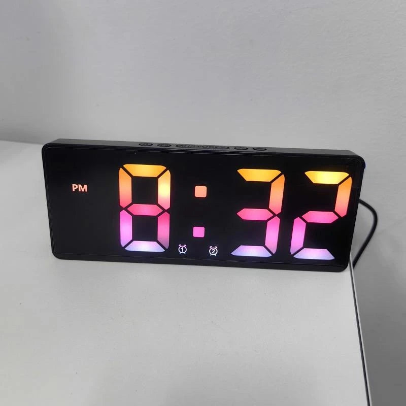 Digital Alarm Clock Voice Control Teperature Snooze Night Mode Desktop Table Clock 12/24H Anti-disturb Funtion LED Clocks Watch